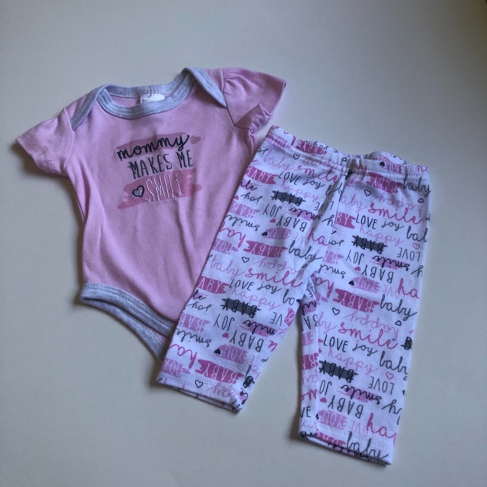 🌹LITTLE BEGINNINGS BABY GIRL PINK OUTFIT 0-3 MNTS